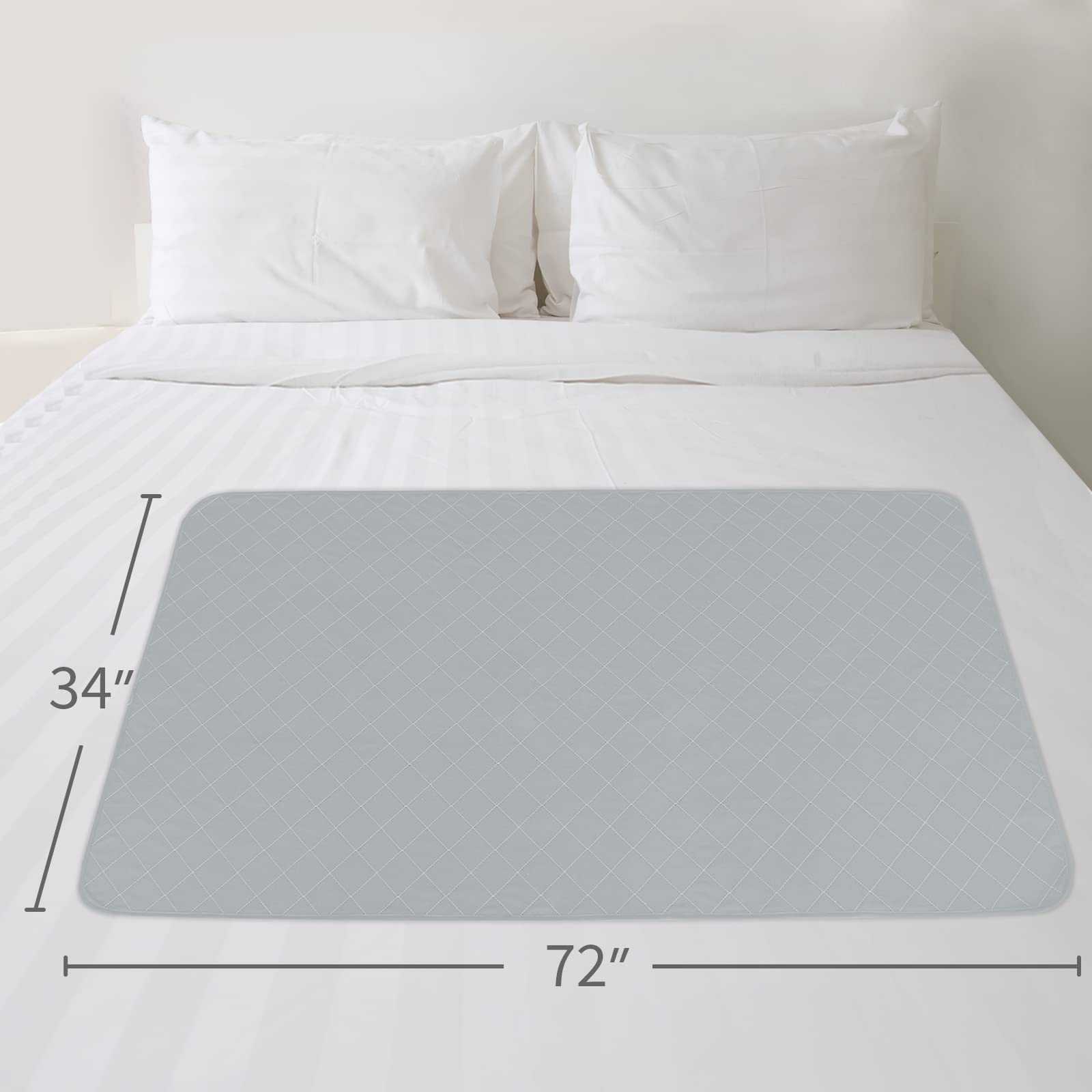 Moonsea bed pad bottom non-slip backing keeps pad in place.