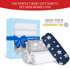 Moonsea colorful printed crib sheets to brighten the nursery decor.