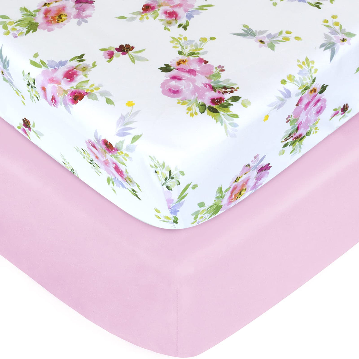 Moonsea floral crib sheets pack on a standard crib, soft and breathable for restful naps.