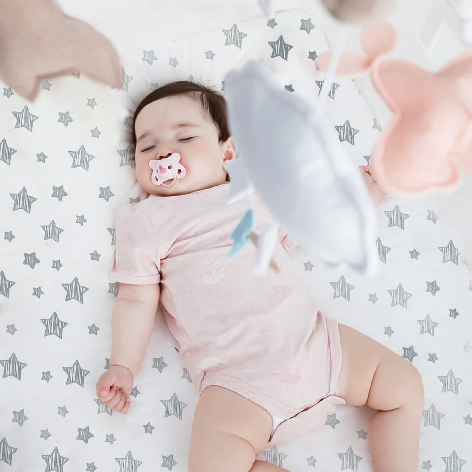 Moonsea crib sheets with full elastic edge for a secure mattress fit