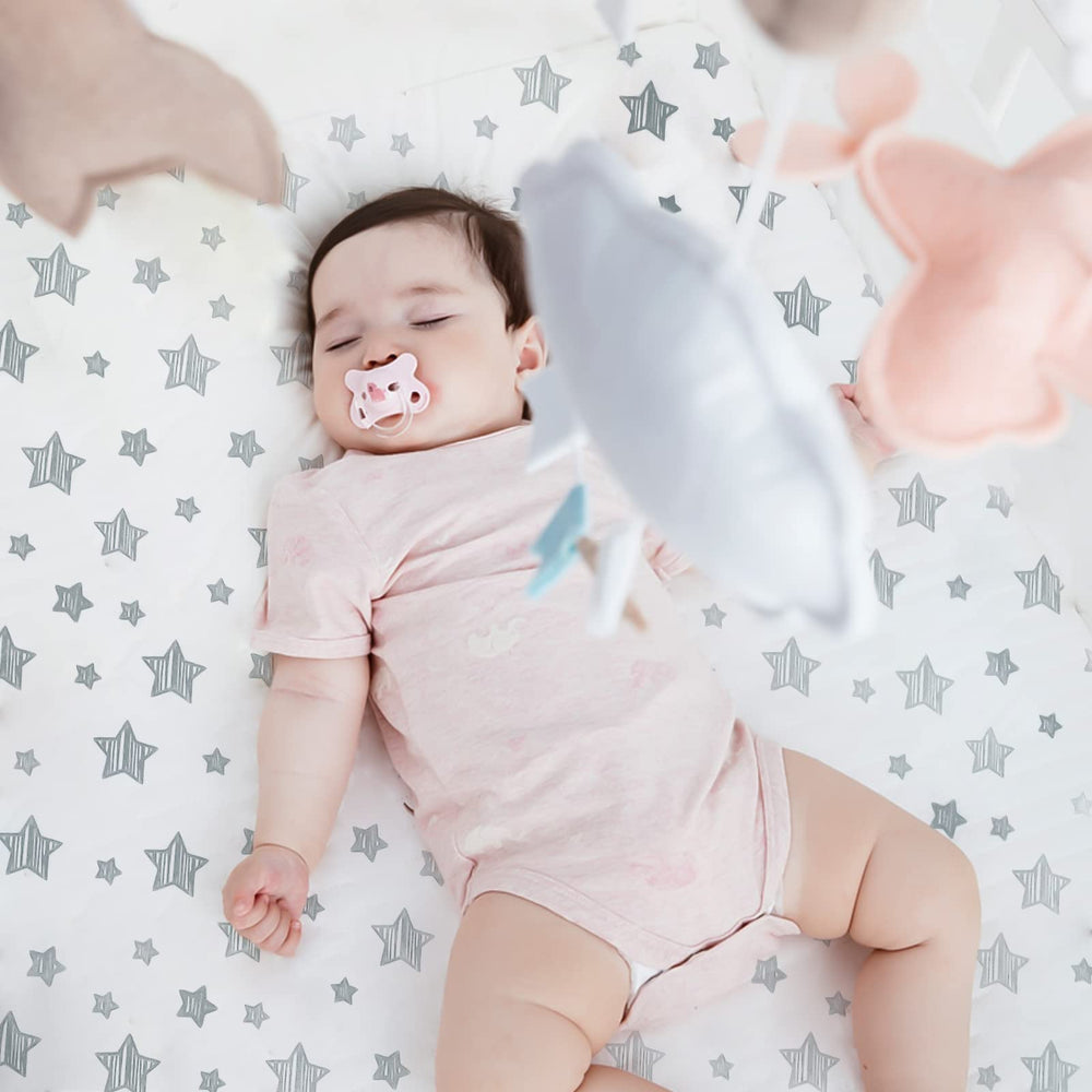 Moonsea crib sheets with full elastic edge for a secure mattress fit
