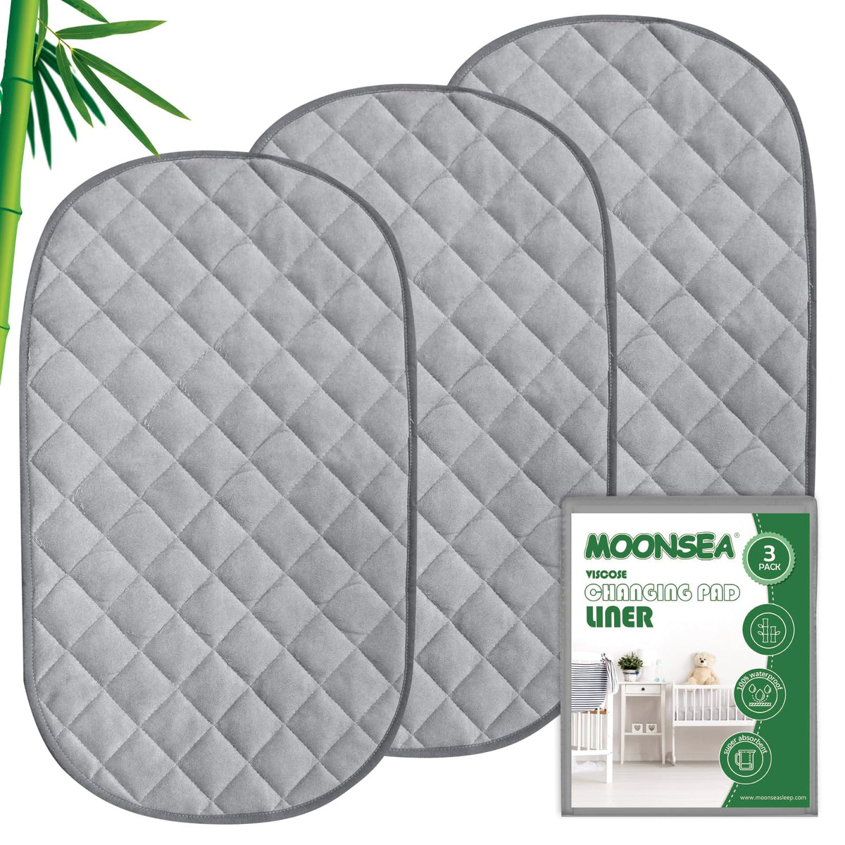 Moonsea diaper liner terry fabric close-up—ultra-soft touch for baby's skin.