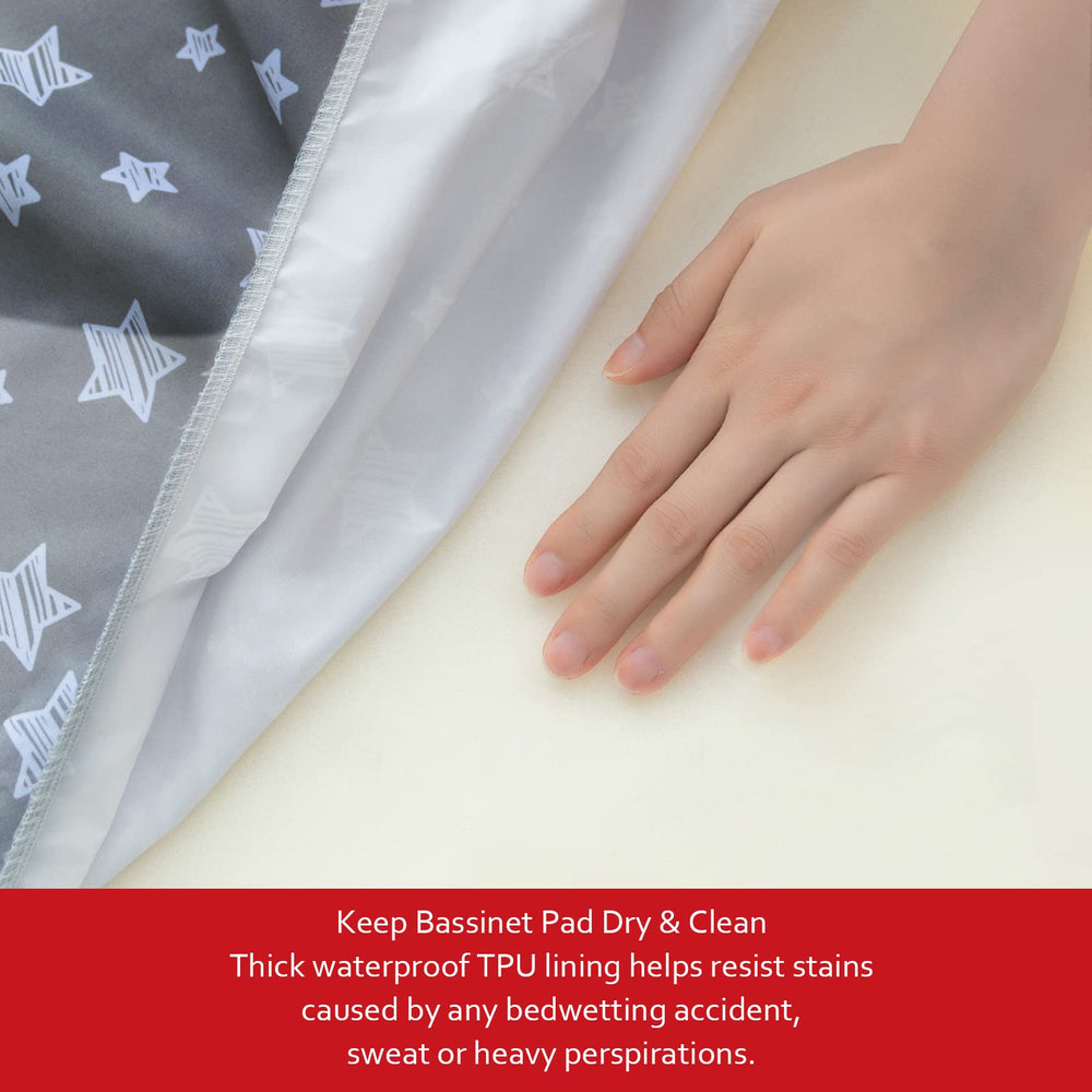 Moonsea bassinet sheets with elastic bottom band for secure placement