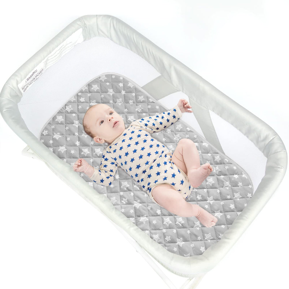 Moonsea elastic-skirt fit secures various bassinet shapes with ease.