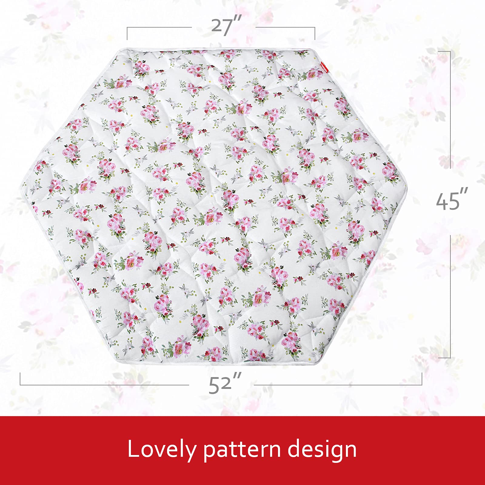 Moonsea hexagon mat sized 52x45 inches fits standard play yards