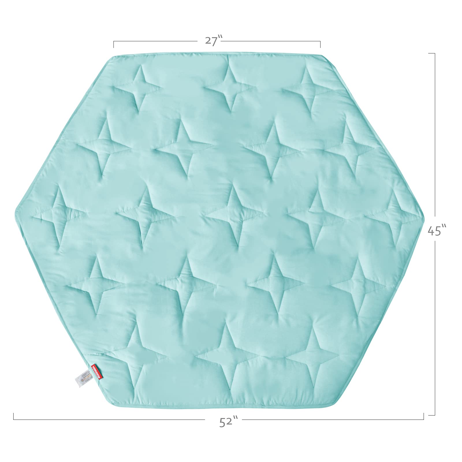 Moonsea hexagon playpen mat blue 52x45 inch size in Regalo setup