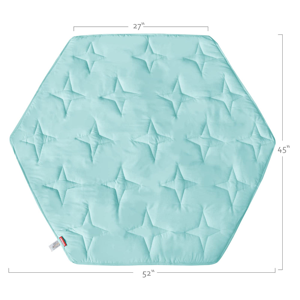 Moonsea hexagon playpen mat blue 52x45 inch size in Regalo setup