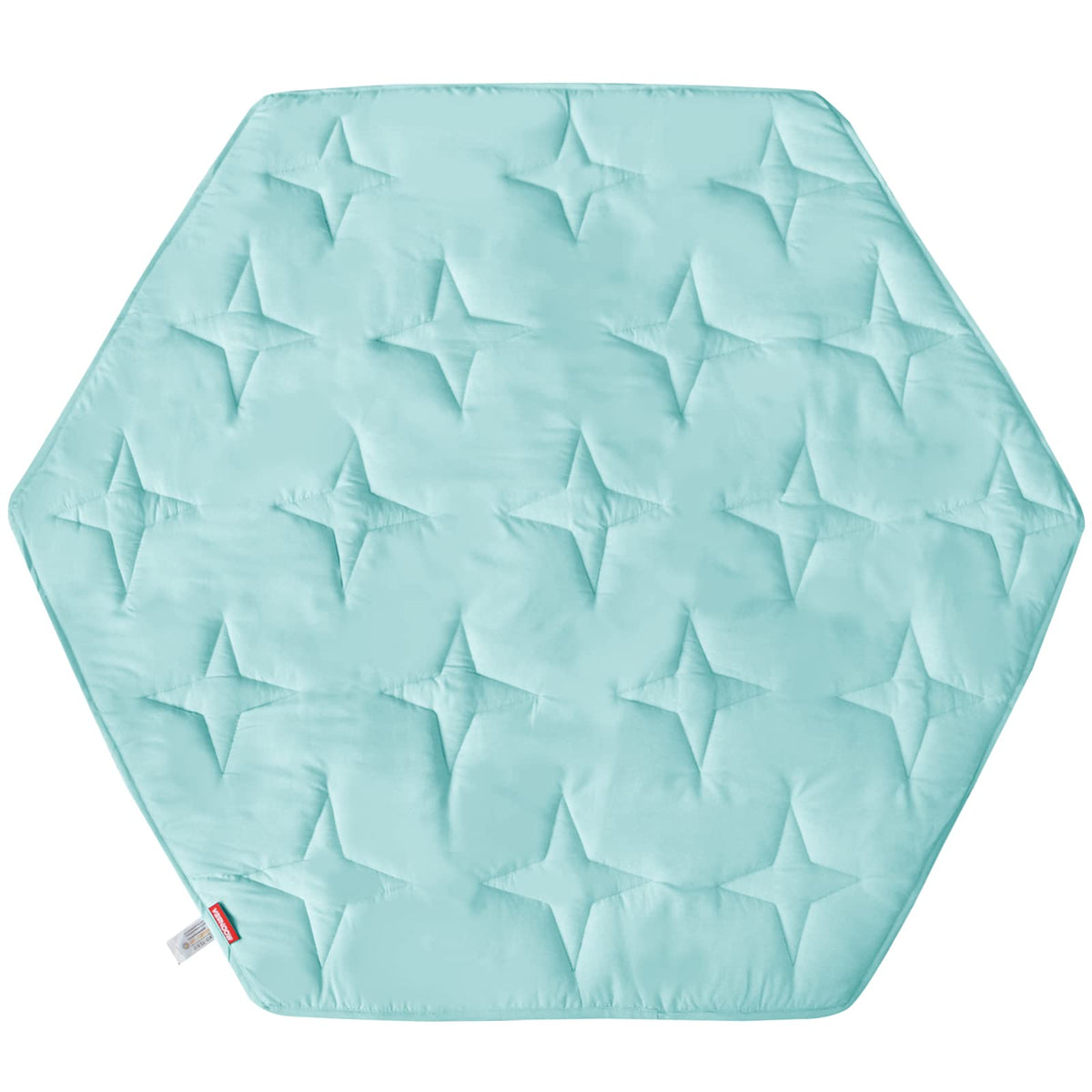 Moonsea hexagon playpen mat blue top view with soft padded surface for play