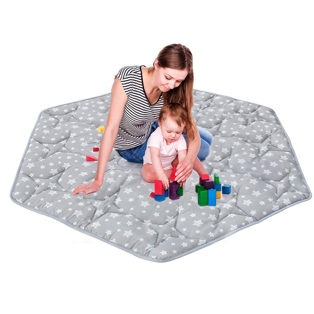 Moonsea hexagon playpen mat care-friendly design with easy washing and restoration.