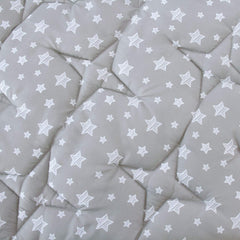 Moonsea hexagon playpen mat close-up of soft microfiber fabric and padding.