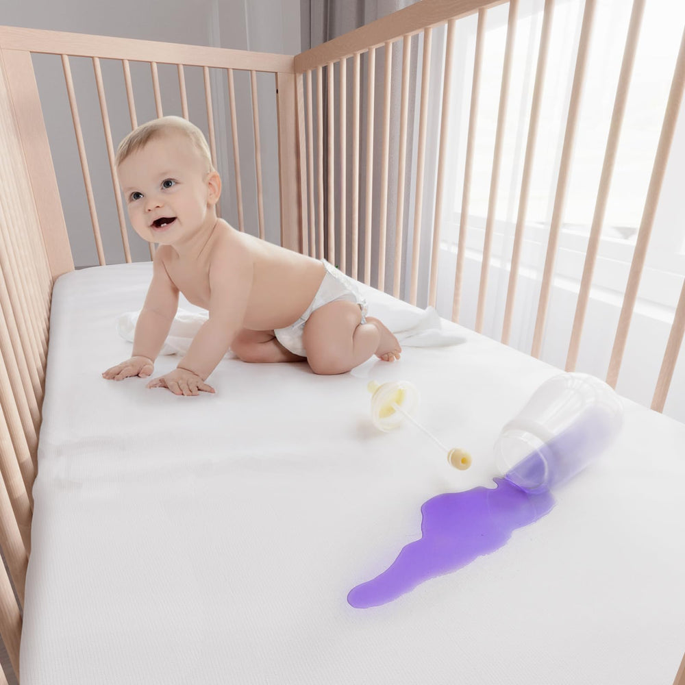 Moonsea machine-washable crib protector for quick cleaning and fresh sleep spaces.