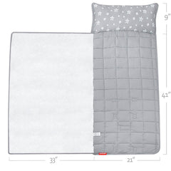 Moonsea nap mat carrying handle simplifies moving between rooms.