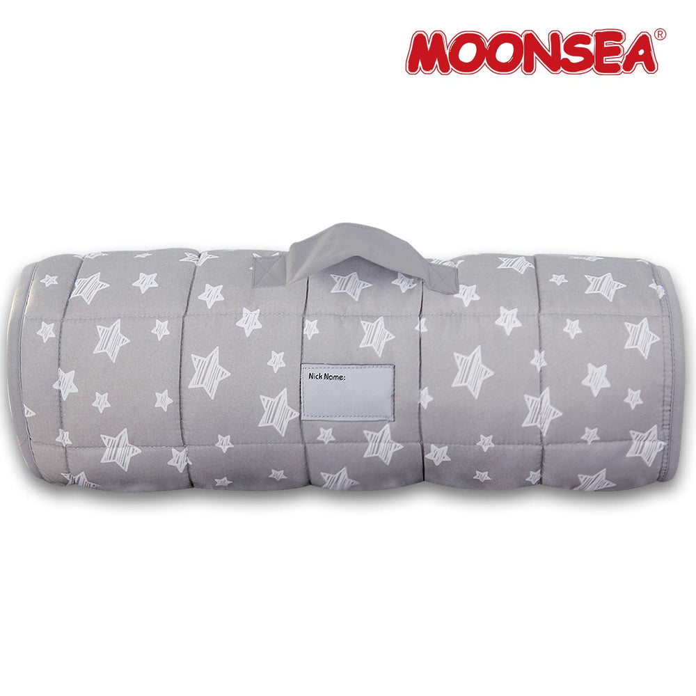 Moonsea nap mat 21 by 50 inches fits standard kid cots.