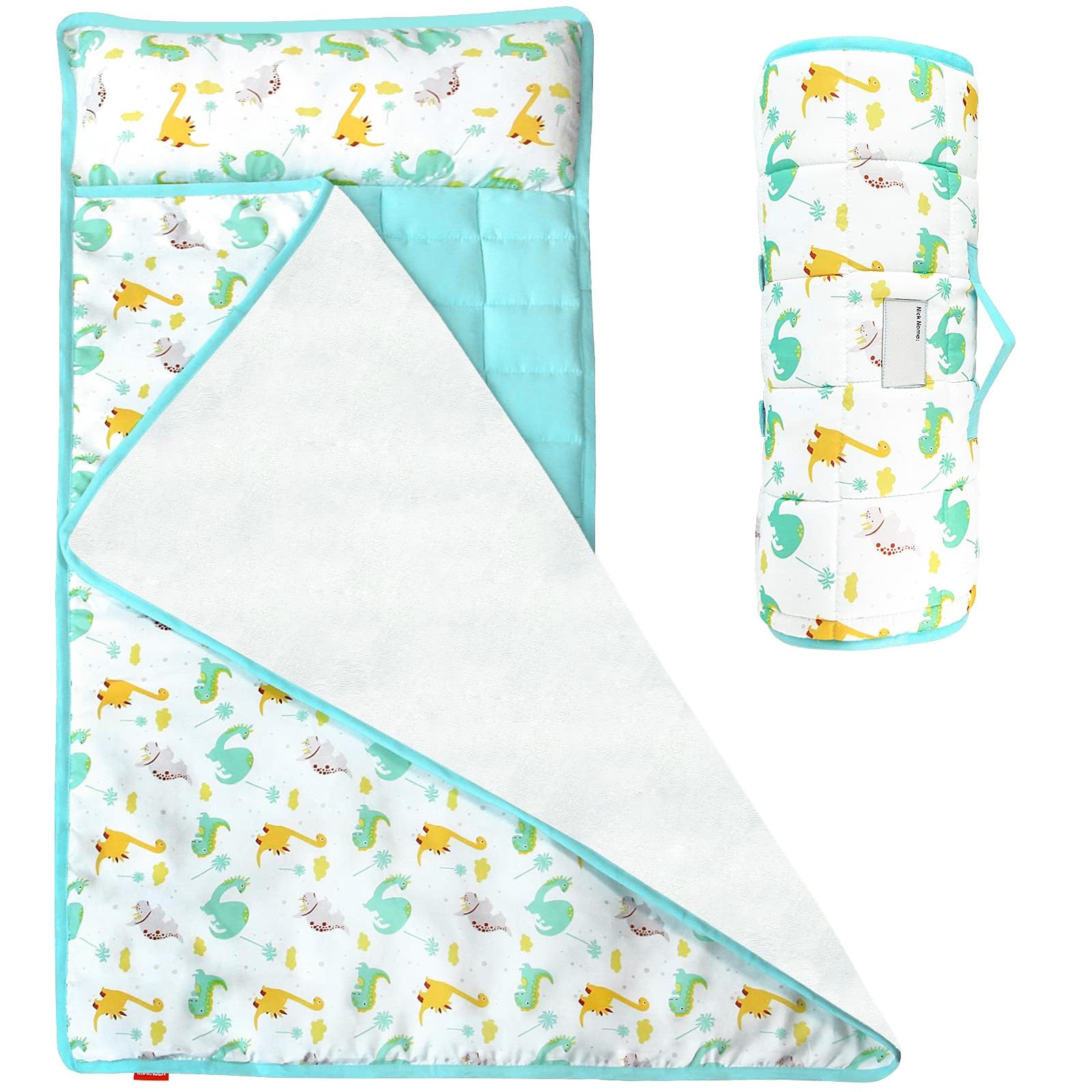 Moonsea nap mat with dinosaur pattern ideal for preschool nap time.