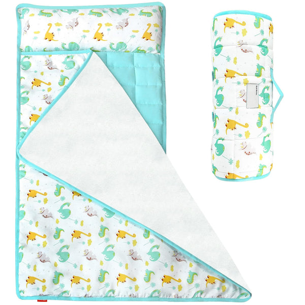 Moonsea nap mat with dinosaur pattern ideal for preschool nap time.