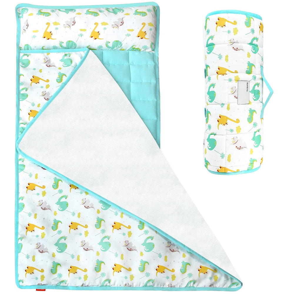 Moonsea nap mat with dinosaur pattern ideal for preschool nap time.
