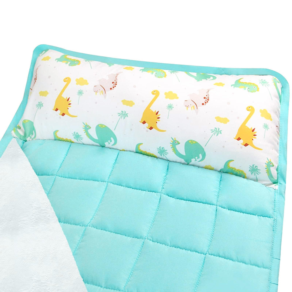 Moonsea nap mat rolled closure makes packing simple for daycare.