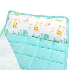 Moonsea nap mat rolled closure makes packing simple for daycare.