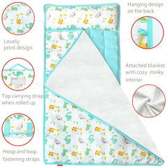 Moonsea nap mat with pillow and fleece blanket keeps little one warm.