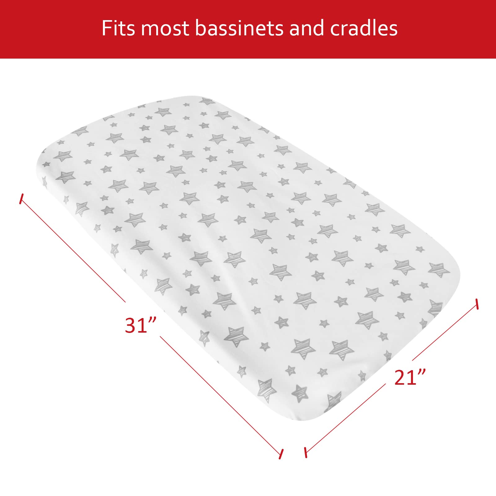 Moonsea waterproof backing bassinet sheets with no crinkle bottom for quiet sleep