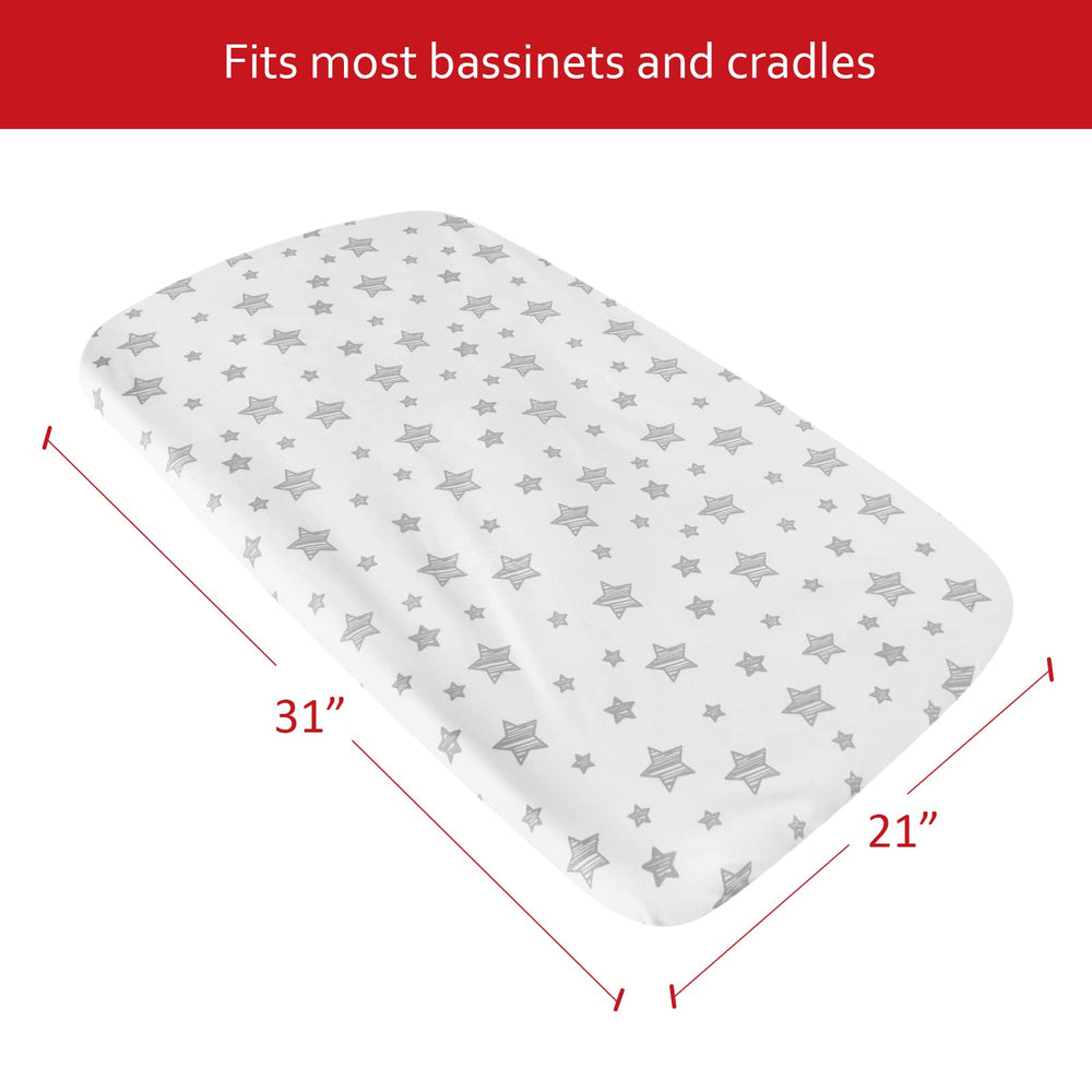 Moonsea waterproof backing bassinet sheets with no crinkle bottom for quiet sleep