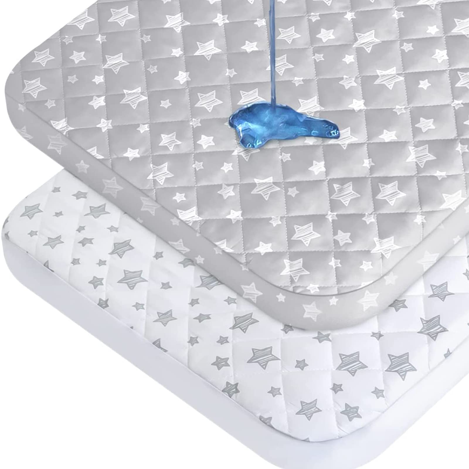 Moonsea pack-n-play protector covers the mattress to prevent spills.