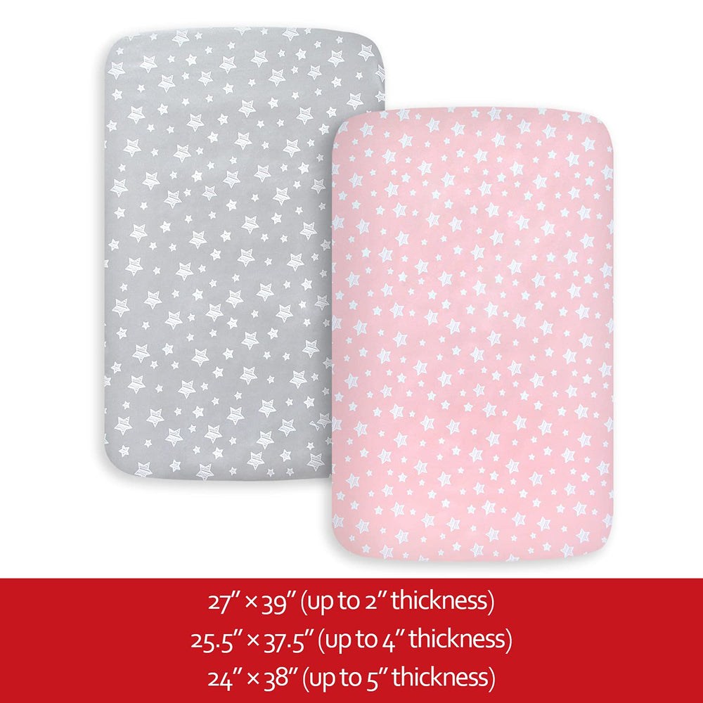 Moonsea pack n play sheets with breathable patterns for nursery styling