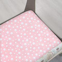 Close-up of Moonsea pack n play sheets soft breathable microfiber fabric
