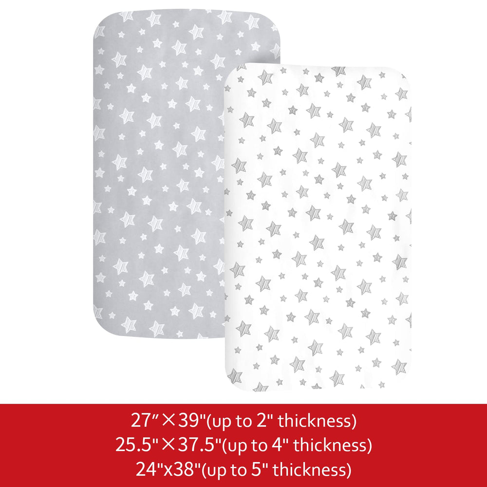 Moonsea gray and white prints brighten nurseries while staying durable.