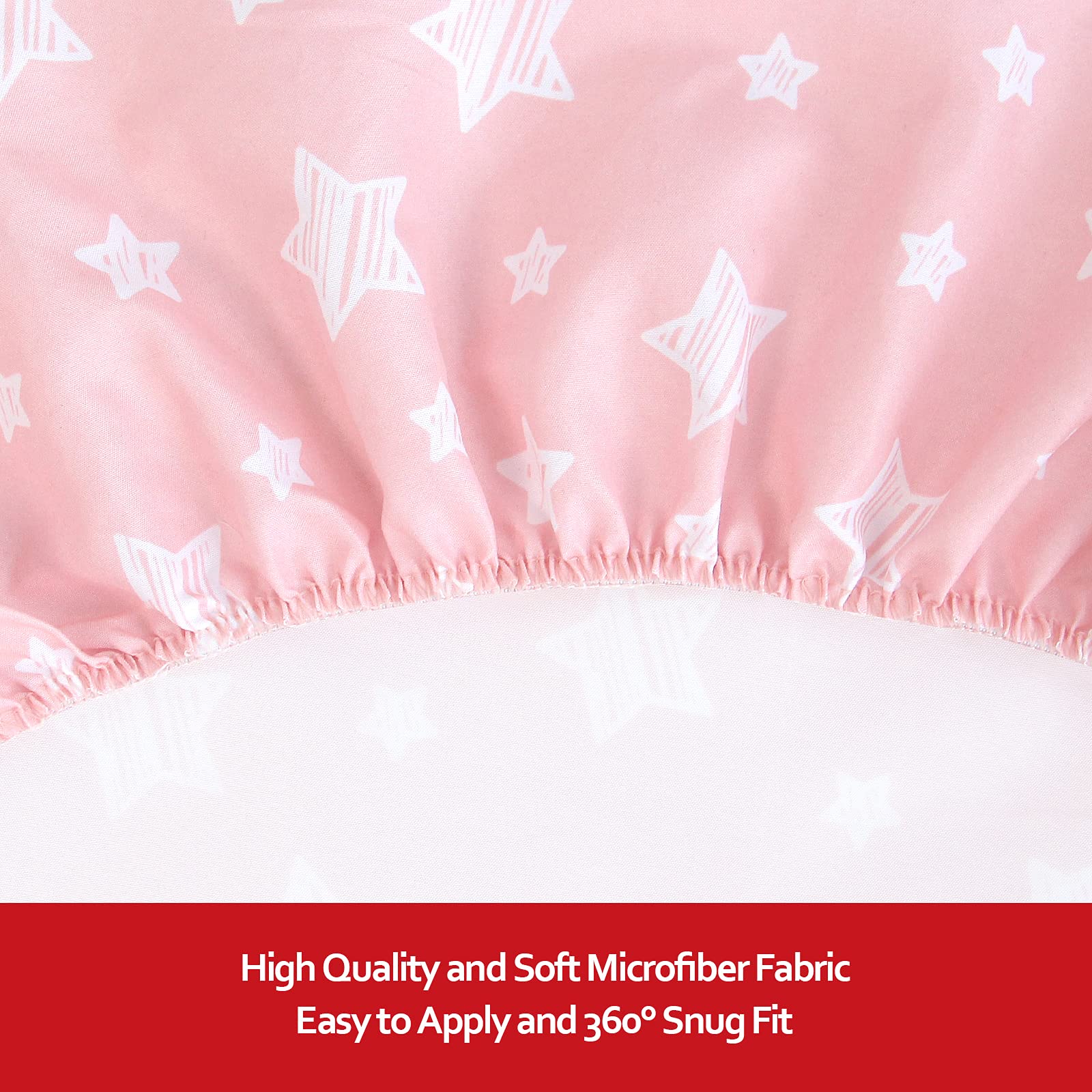 Moonsea pack n play sheets two-pack folded neatly for storage
