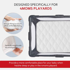 Moonsea sheets fit 4moms Breeze Plus playards for secure, snug protection.