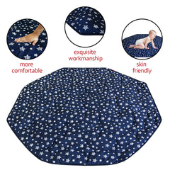 Moonsea Playpen Mat measures 61 inches for a roomy play area.