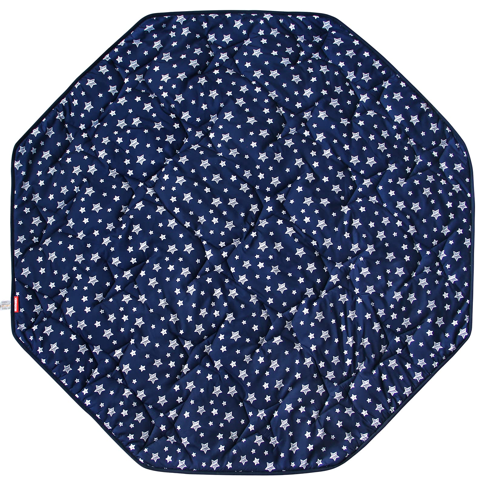 Moonsea Playpen Mat with 8-panel navy star pattern for safe baby play.