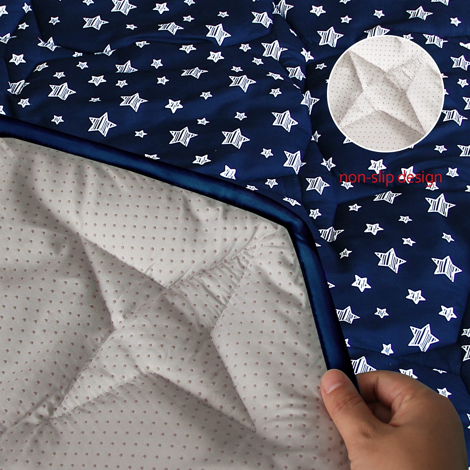 Moonsea Playpen Mat soft microfiber top for extra comfort during crawling.