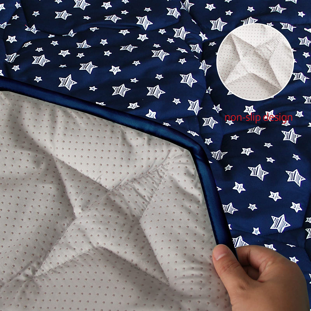 Moonsea Playpen Mat soft microfiber top for extra comfort during crawling.