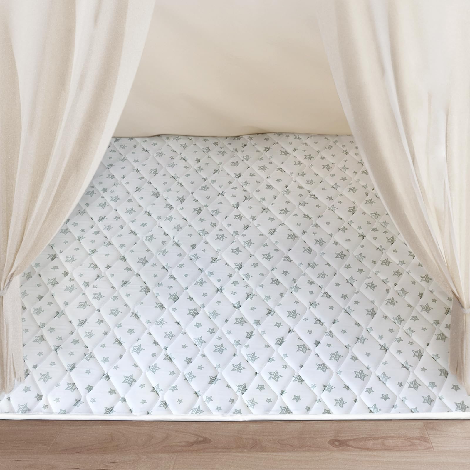 Moonsea Premium Foam Baby Play Mat in a single-piece foldable design for easy storage.
