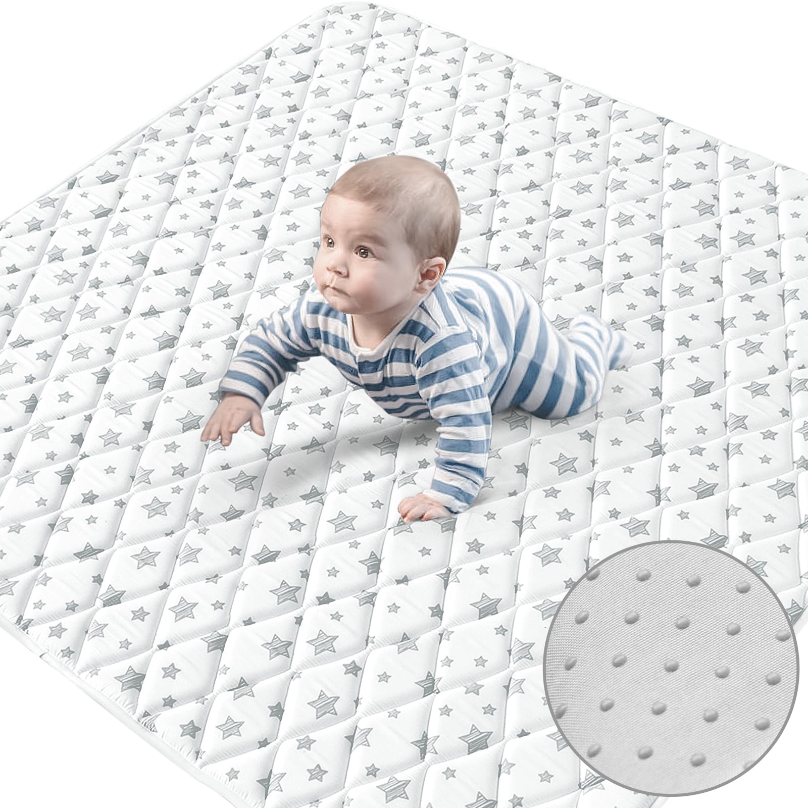 Moonsea premium foam baby play mat in 71x59 design for safe floor play.