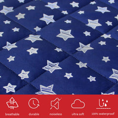 Moonsea quilted soft top offers gentle, quiet comfort for baby.