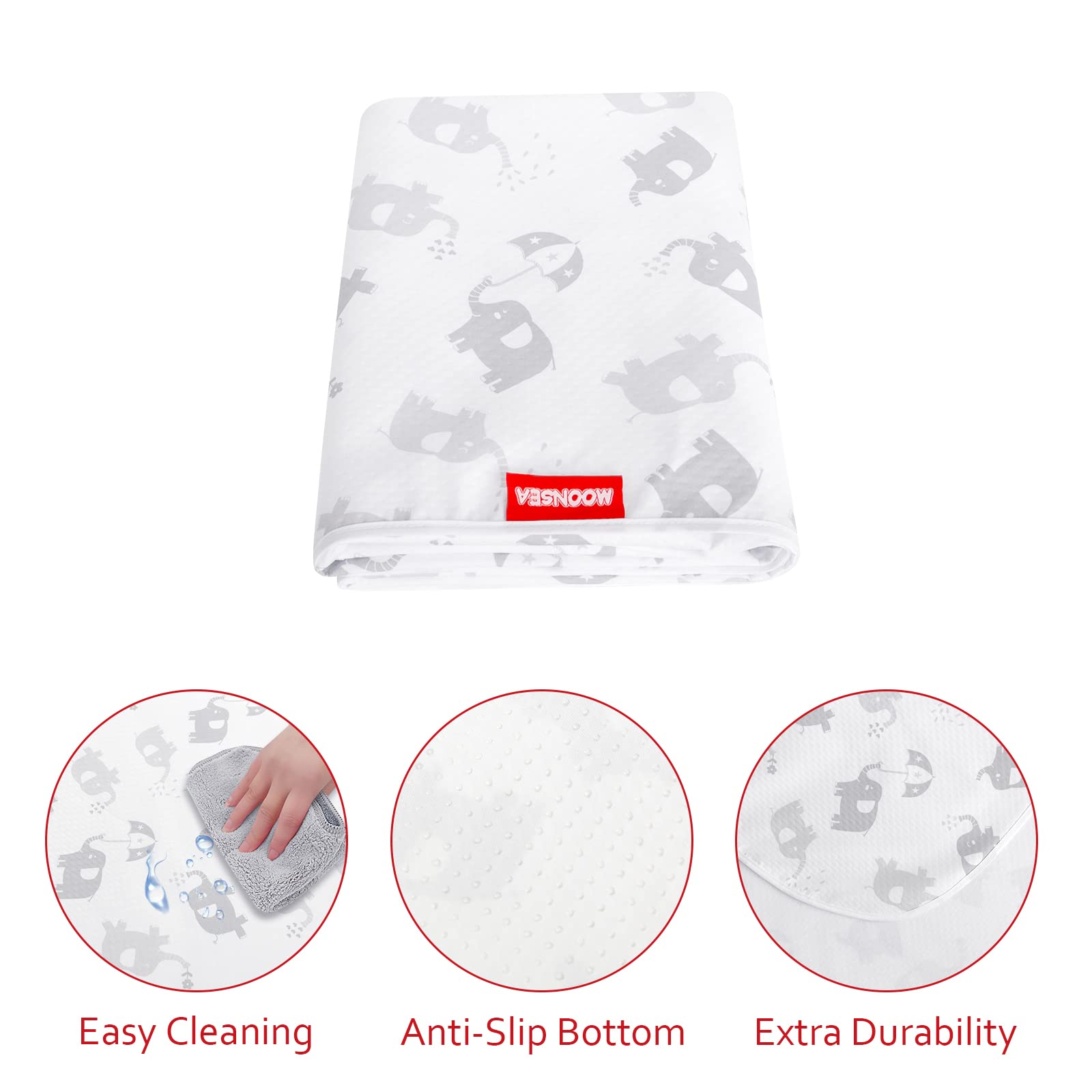 Moonsea splat mat is wipe-clean for quick mess removal between activities.