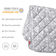Moonsea toddler comforter in microfiber; lightweight warmth.