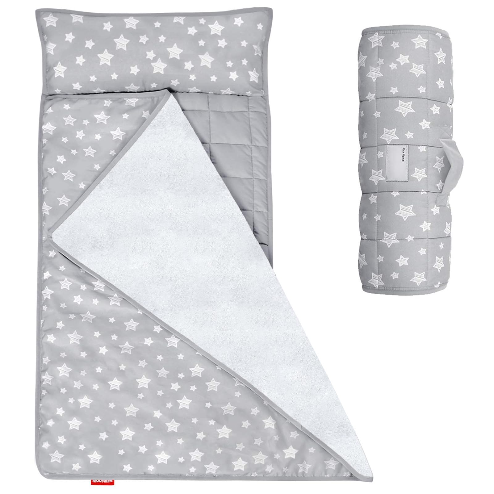 Moonsea toddler nap mat with pillow offers comfy preschool nap support.