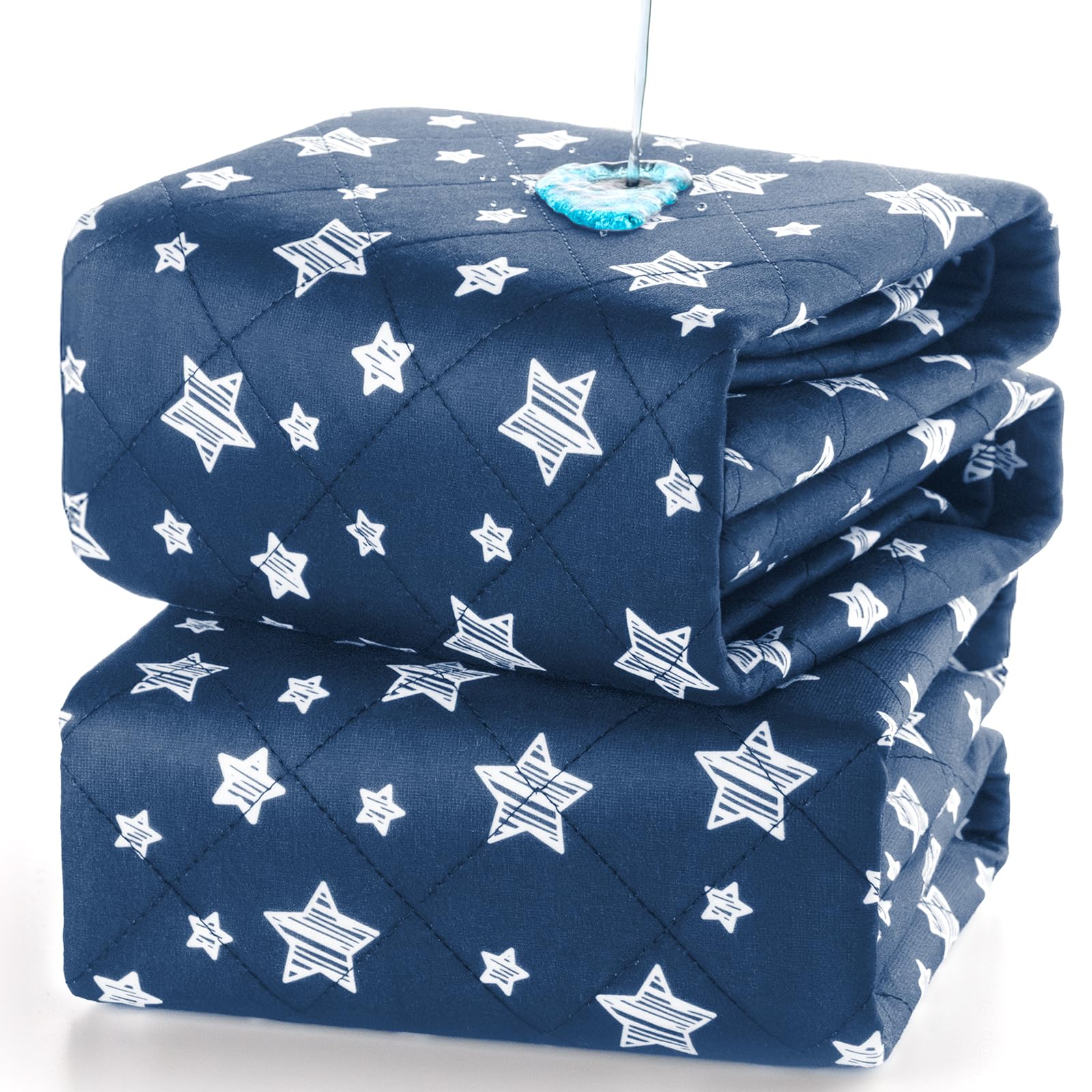 Moonsea quilted-top waterproof bed pad showing comfortable feel and fast absorption