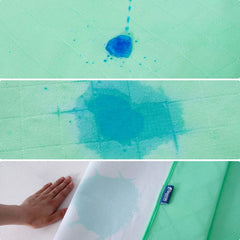 Moonsea bed pad 52x34 green flat layout demonstrates wide coverage.