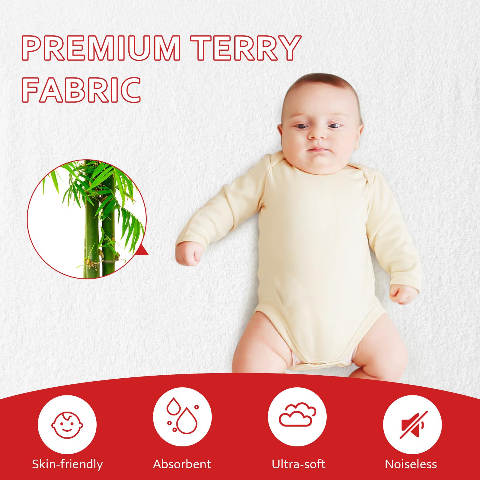 Moonsea waterproof crib mattress protector with viscose terry top for absorbent protection.