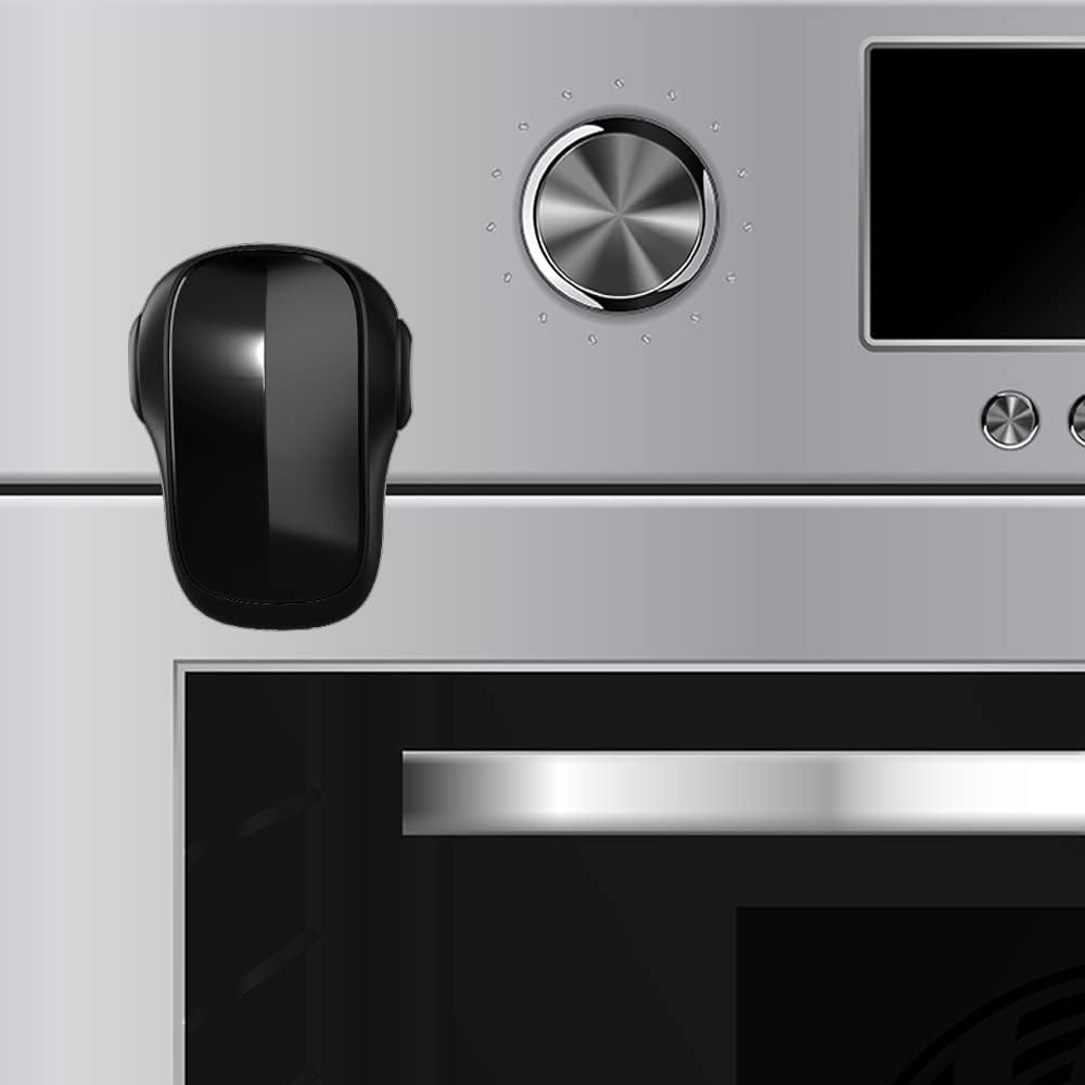 Moonybaby childproof oven door lock on jet-black front boosts kitchen safety.