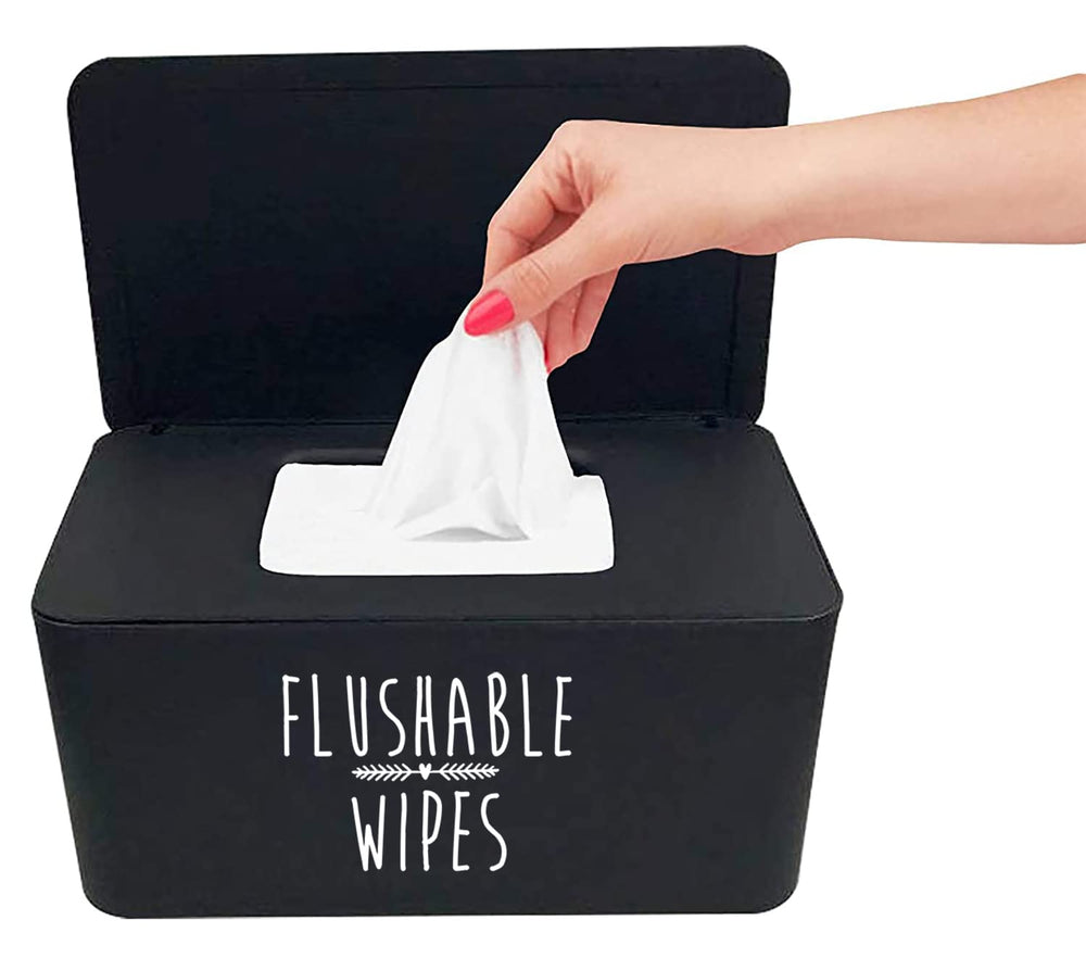 Moorfowl flushable wipes dispenser front view for quick access and refills.
