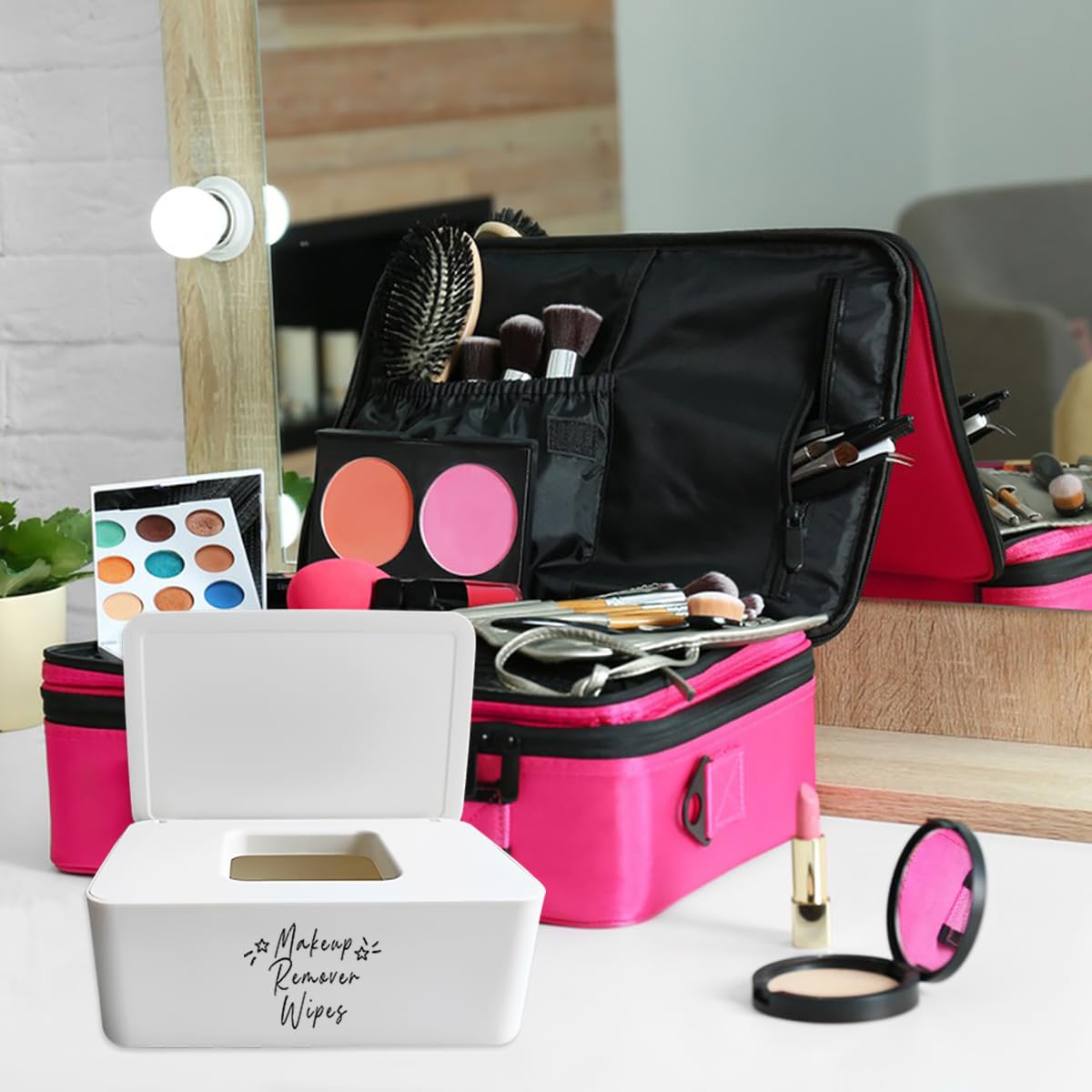 Moorfowl wipes dispenser on dressing table enhances decor