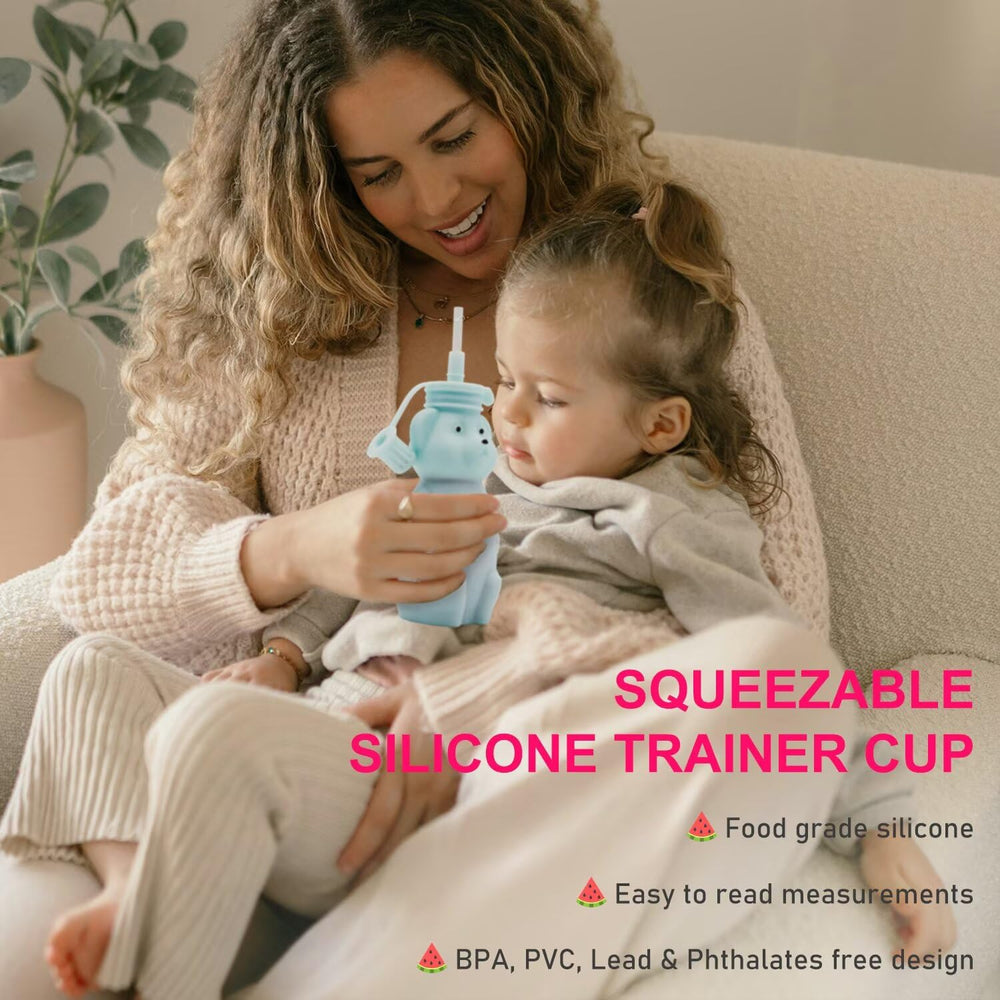 Mootikar Honey Bear transparent body shows liquid flow and reduces spills.