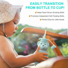 Mootikar Honey Bear cup with leak-proof lid helps parents on the go.