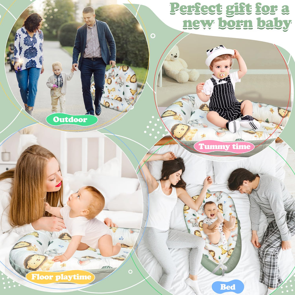 Morabloomy tummy time activity kit included for motor skill play.